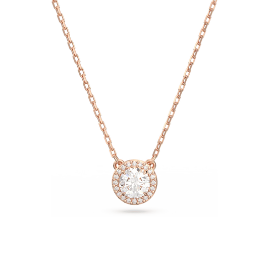 5636272 Constella pendant Round cut, Pavé, White, Rose gold-tone plated