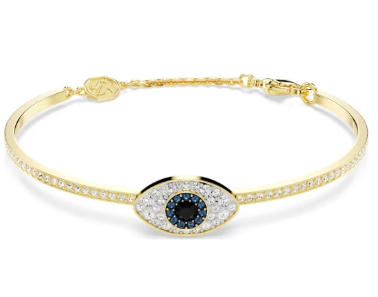 5692171 Swarovski Symbolica bangle Evil eye, Blue, Gold-tone plated