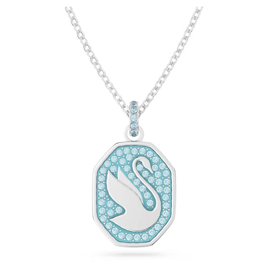 5628546 Signum pendant Swan, Blue, Rhodium plated