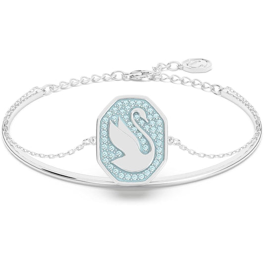5628552 Signum bangle Swan, Blue, Rhodium plated