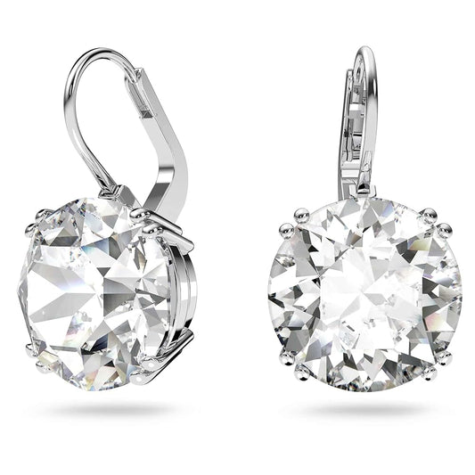 5628351 Millenia drop earrings Round cut, White, Rhodium plated