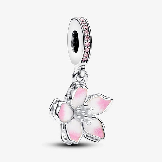 790667C01 Pandora Movable cherry blossom sterling silver dangle