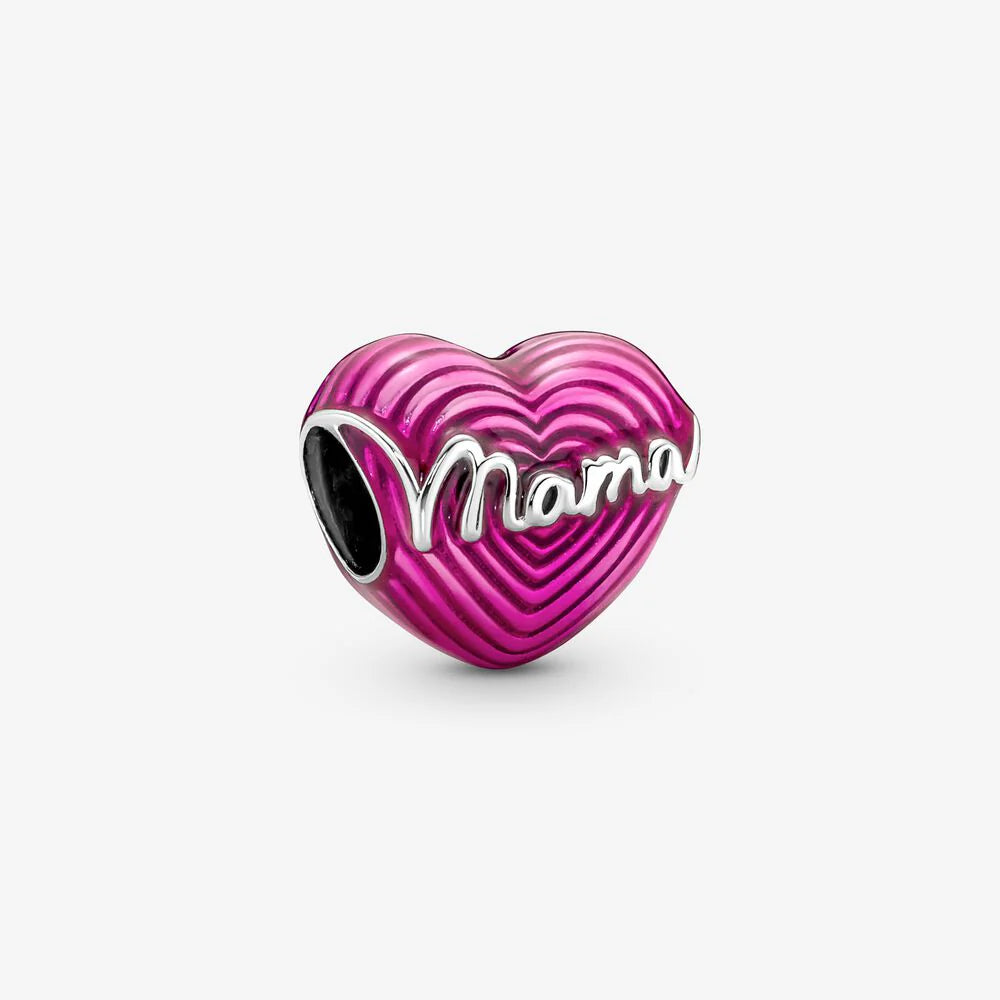 Pandora 791505C01 Heart Mama sterling silver charm with transpa SS22 Cycle C