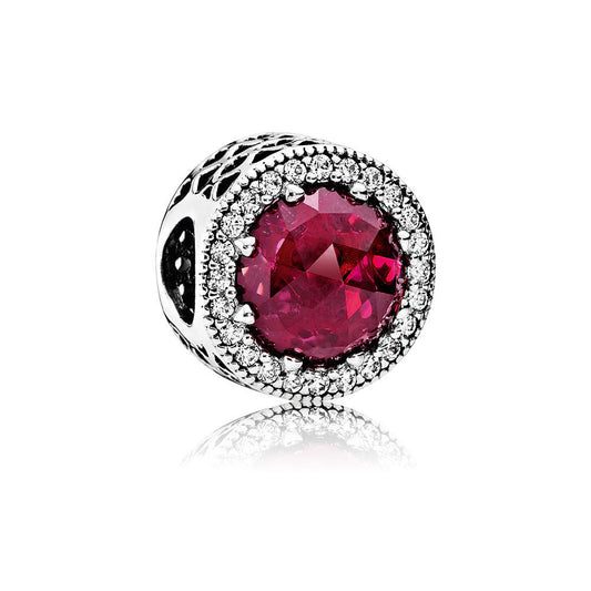 791725NCC Pandora Charm Radiant Hearts with Rose-Cut Cerise Crystal and Clear Cubic Zirconia, AW16 Drop 5,  Size=38