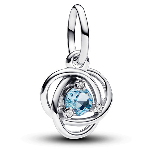 793125C03 Pandora Sterling silver dangle with sea aqua blue cry