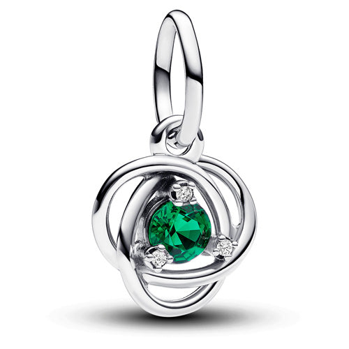 793125C05 Pandora Sterling silver dangle with royal green crys