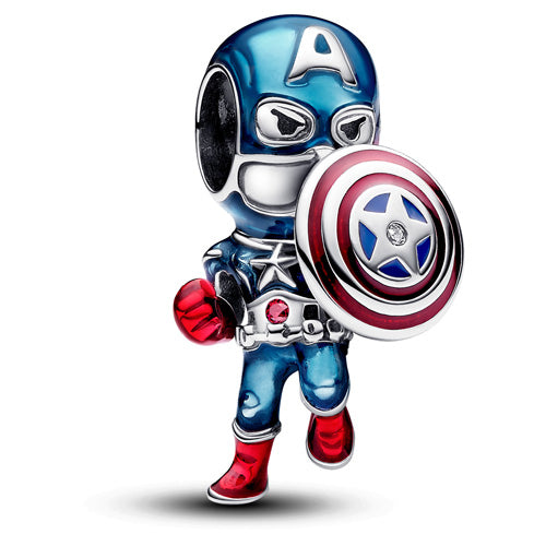 793129C01 Pandora Marvel Captain America sterling silver charm