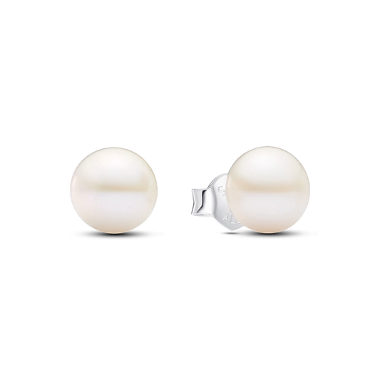 293169C01 Pandora Sterling silver stud earrings with 7 mm white