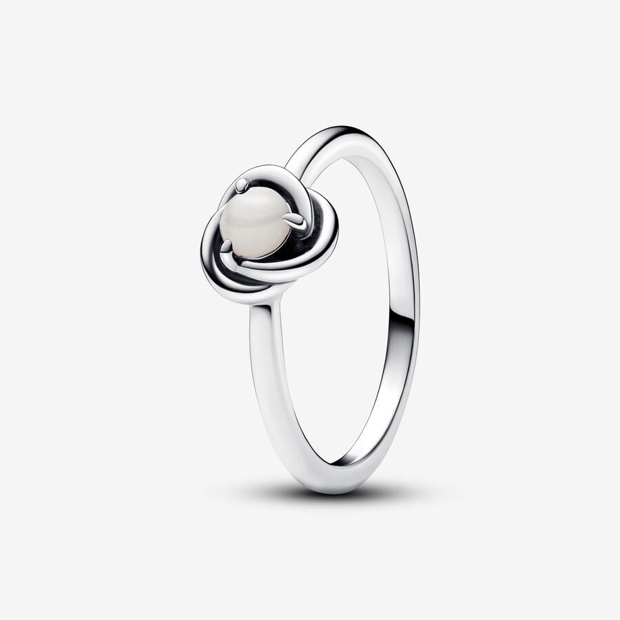 192993C06-54 Pandora Sterling silver ring with white  bioresin man-