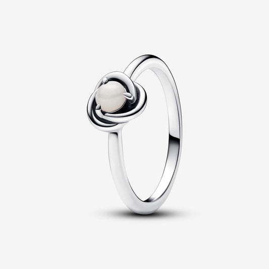 192993C06-54 Pandora Sterling silver ring with white  bioresin man-