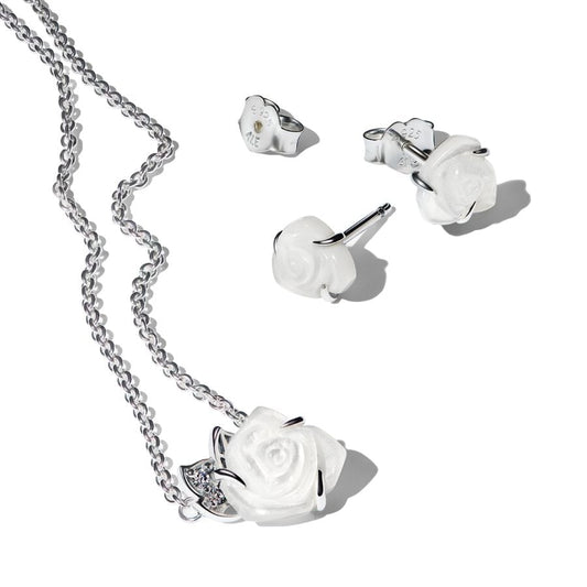 B802440-1 Pandora White Rose in Bloom Jewelery Gift  Set