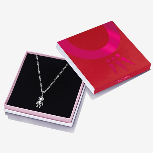 B802275-1 Pandora Teddy Bear Charm & Necklace Gift Set