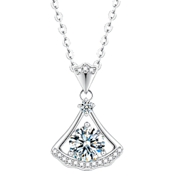 GT39S1031D-070/1 Carat Moissanite Necklace in 925 Sterling Silver