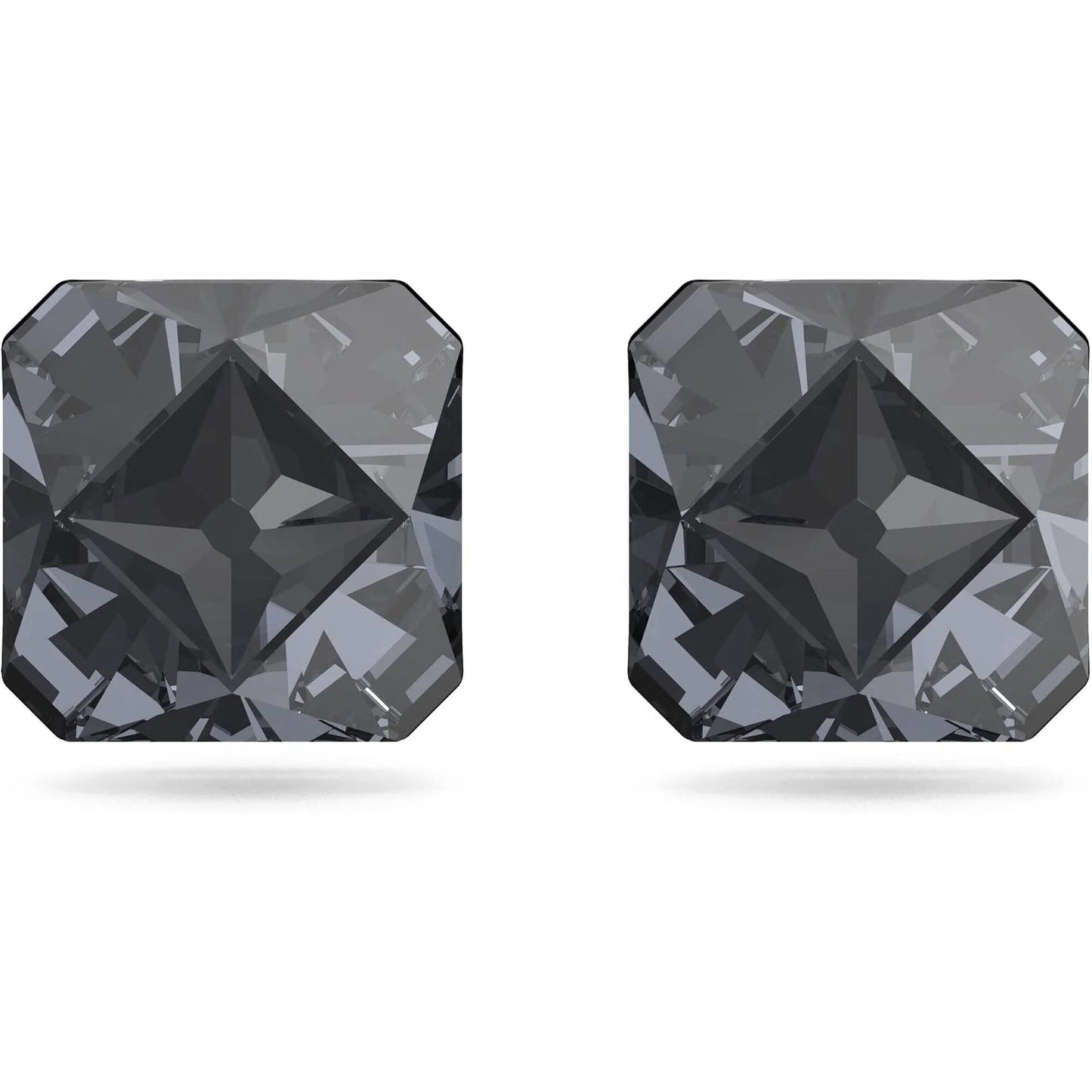 5613723 Chroma stud earrings Pyramid cut crystals, Gray, Ruthenium plated