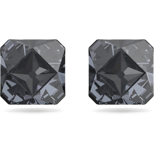 5613723 Chroma stud earrings Pyramid cut crystals, Gray, Ruthenium plated