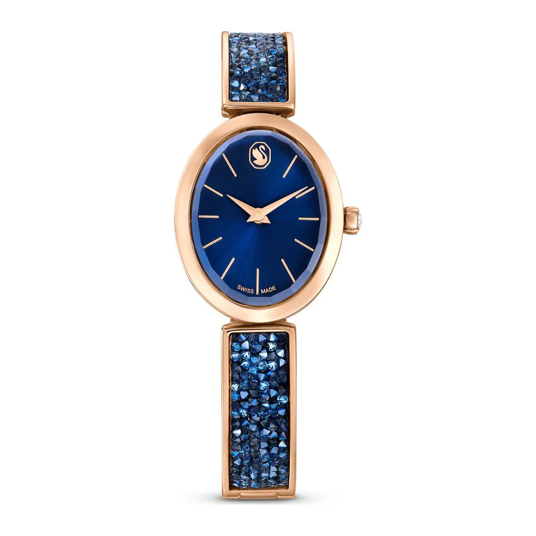 Swarovski 5656822 Crystal Rock Oval Quartz Blue Dial Watch