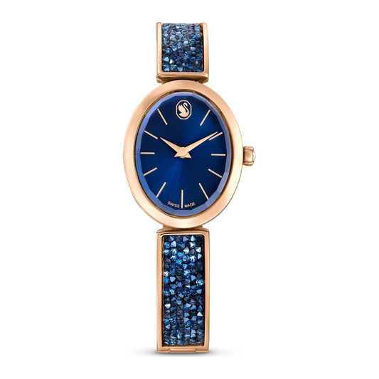 Swarovski 5656822 Crystal Rock Oval Quartz Blue Dial Watch
