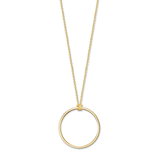 Thomas Sabo Charm necklace circle 18-carat gold-plated, Recycled Sterling Silver