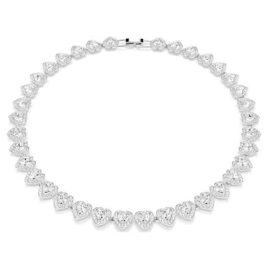 5720857 Swarovski Ariana Grande x Swarovski necklace Mixed cuts, Heart, White, Rhodium plated