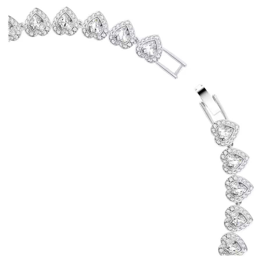 5720857 Swarovski Ariana Grande x Swarovski necklace Mixed cuts, Heart, White, Rhodium plated