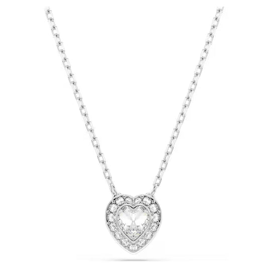 5720852 Ariana Grande x Swarovski pendant Mixed cuts, Heart, White, Rhodium plated