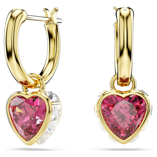 5684760 Swarovski CHROMA:PE MN HOOP DROP HEART RED/GOS