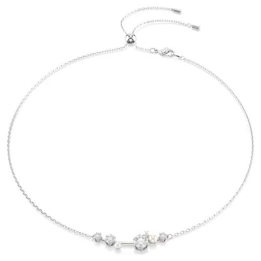 5705626 Swarovski Constella necklace Crystal pearl, Round cuts, White, Rhodium plated