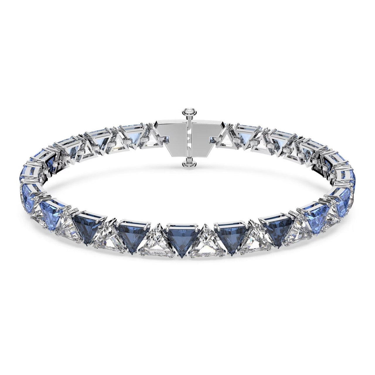 5614925 Ortyx bracelet Triangle cut, Blue, Rhodium plated