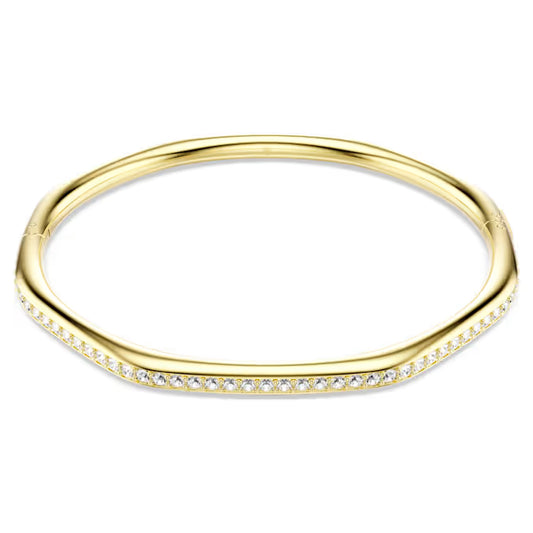 5724581 Swarovski Dextera bangle Octagon shape, Round cut, White, Gold-tone plated