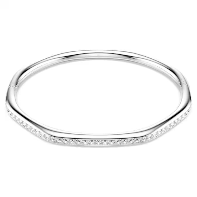 5725222 Swarovski Dextera bangle Octagon shape, Round cut, White, Rhodium plated
