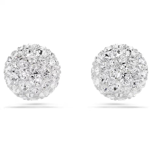 5700290 Swarovski Dextera stud earrings Round cut, White, Rhodium plated