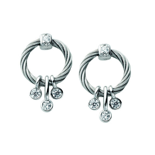 03-121-1230-0 Charriol Earring Charriol Earring Sugar with White Topaz Rose Gold