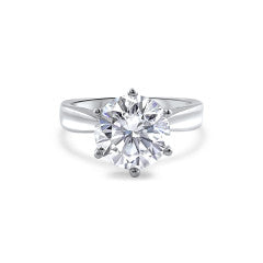 G17W3561S-028 GEMODA "Bijoux" 3.5ctw Moissanite Brilliant Round Solitaire 6 Prong Setting Engagement Ring