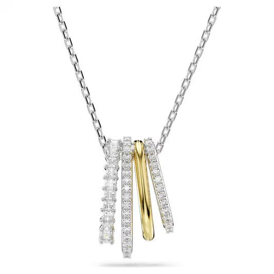 5696626 Swarovski Hyperbola pendant Mixed cuts, White, Mixed metal finish