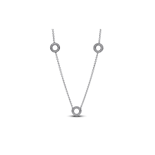 393162C01-50 Pandora Sterling silver necklace with clear cubic zir