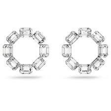 5618629 Swarovski Crystal Millenia Earrings Circle, White, Rhodium Plated