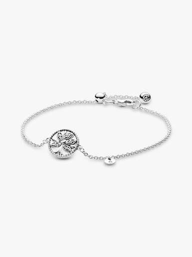 597776CZ-18 Pandora Tree of Life, White Enamel & Clear CZ