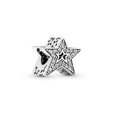 Pandora 790016C01 Star sterling silver charm with clear cubic z one size AW21 Cycle G
