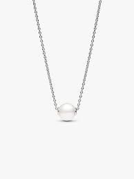 393167C01-45 Pandora Sterling silver collier with white treated fr