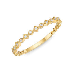 Memoire Vintage Square on Point Stackable Band .05ctw approx. ERSUR08-6500-8W-72-000-944599-1 6/29/2022
