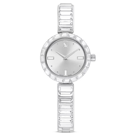 5677487 Swarovski Matrix Bangle watch Swiss Made, Crystal bracelet, Silver tone, Stainless Steel