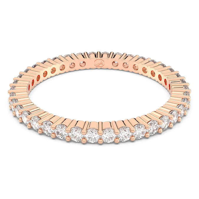 5656302 Swarovski Matrix Vittore ring Round cut, White, Rose gold-tone plated