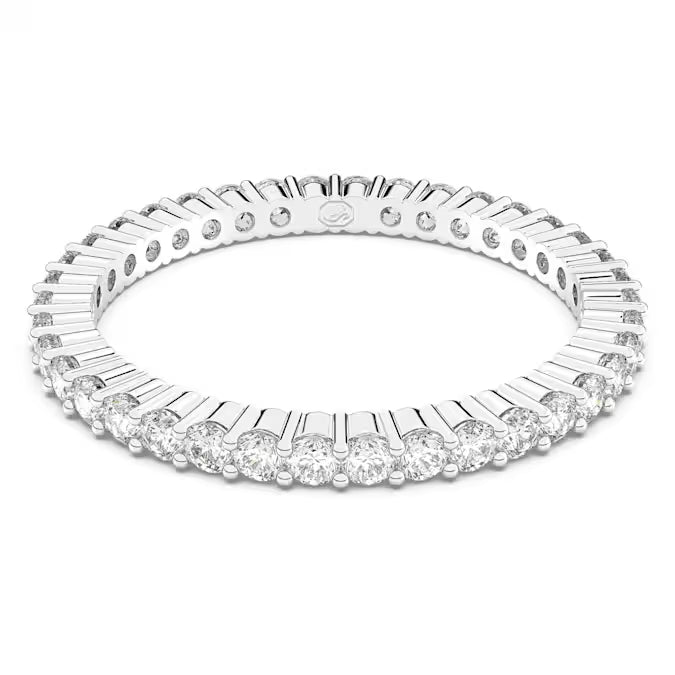 5656300 Swarovski Matrix Vittore ring Round cut, White, Silver-tone finish
