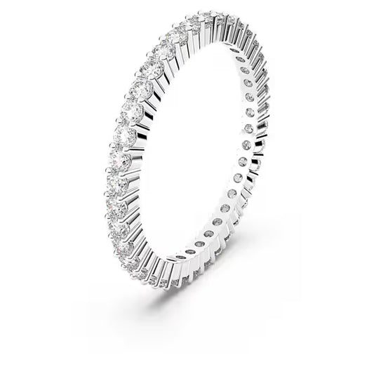 5656300 Swarovski Matrix Vittore ring Round cut, White, Silver-tone finish