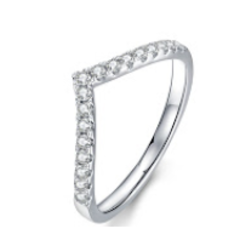 GT19SP040-6 GEMODA "Virginia" Stackable Pavé Moissanite Ring in 925 Sterling Silver (6)