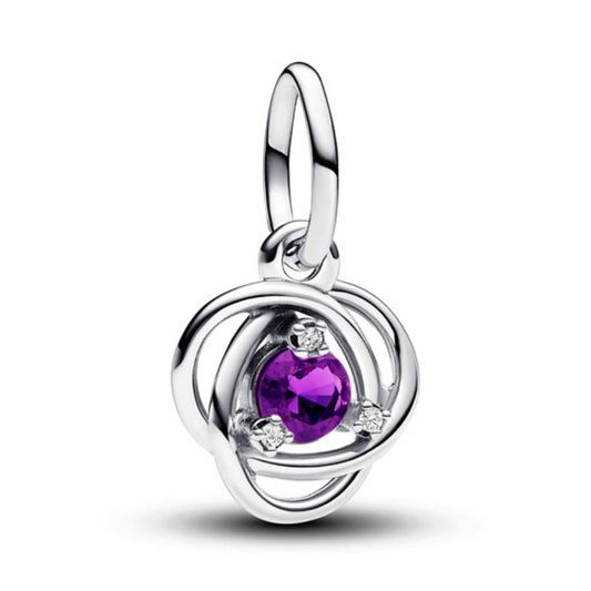 793125C02 Pandora Sterling silver dangle with sweet grape purpl