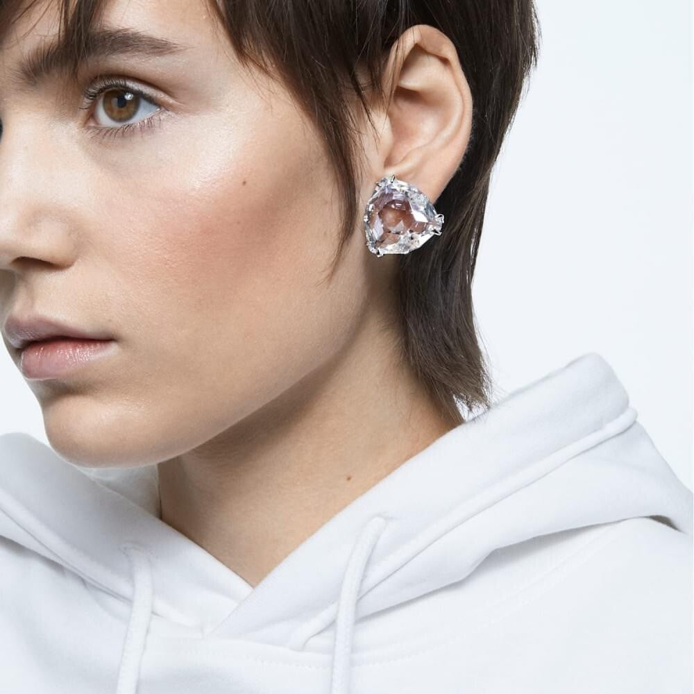 5600752 Swarovski MESMERA:MEC TRIL CRY DTLI/RHS Earrings Length: 7/8 inches x Width: 1 0 inches Rhodium plated White SS21