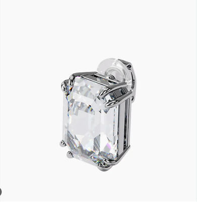 5600860 Swarovski MESMERA:MEC RECT CRY DTLI/RHS Earrings Length: 3/4 inches x Width: 5/8 inches Rhodium plated White SS21