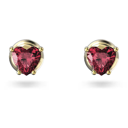 5639133 Stilla stud earrings Heart, Red, Gold-tone plated