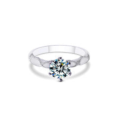 GT19S1061SS033-8/ 1 Carat Moissanite Ring in 925-Size 8